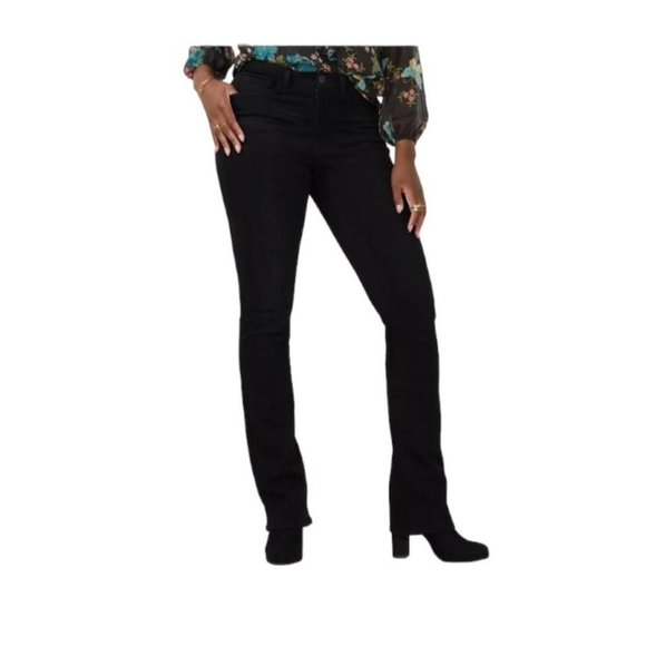 LC Lauren Conrad Denim - LC Lauren Conrad Womens Black High Rise Curvy Barely Bootcut Jeans Sz 8 NWT